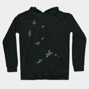 Bootes (The Herdsman) Constellation Roses and Hearts Doodle Hoodie